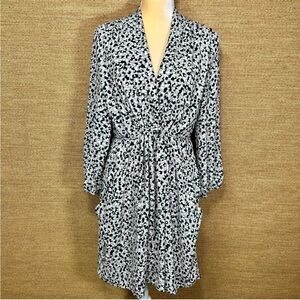 Bar III Long Sleeve Dress Size XL Gray Combo V-neck Pockets Knee Length NWOT